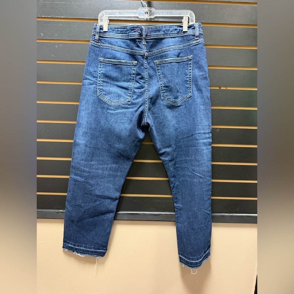 ZARA Boyfriend Fit Distressed Ankle Jeans Size 12 - Picture 3 of 3